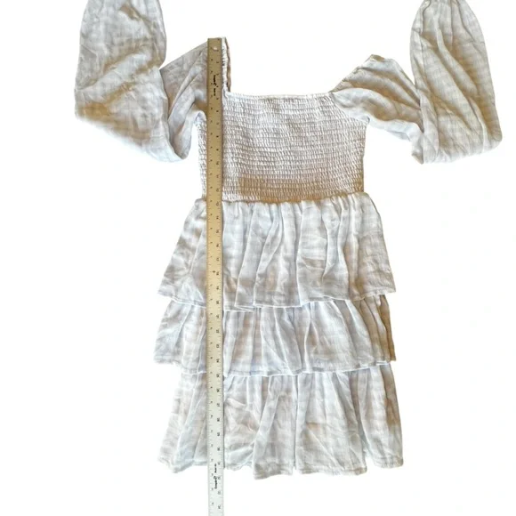 Madden NYC Babydoll Sky Blue Gingham Tiered Ruffle Dress - Picture 11 of 11